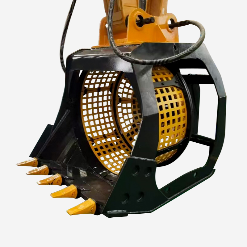 Cucharón rotatorio 360° , cribador 